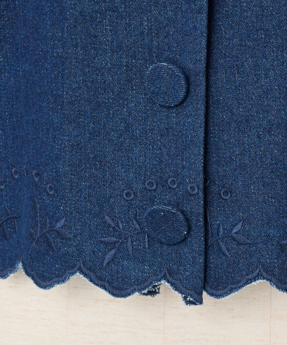 エンブロイダリーヘムパフスリジャケット(DENIM)