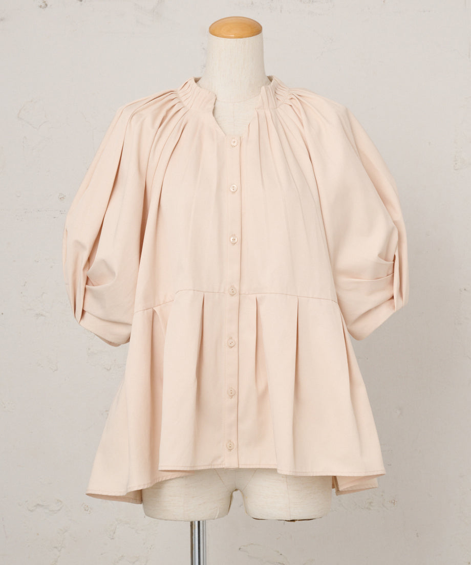 【New Arrival】タックパフスリーブチュニックブラウス