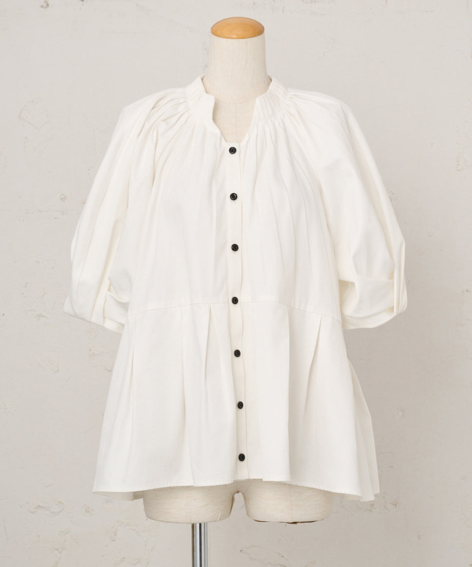 【New Arrival】タックパフスリーブチュニックブラウス