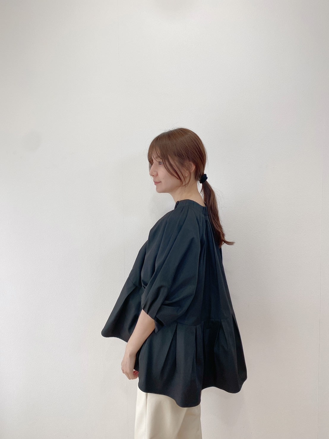 【New Arrival】タックパフスリーブチュニックブラウス