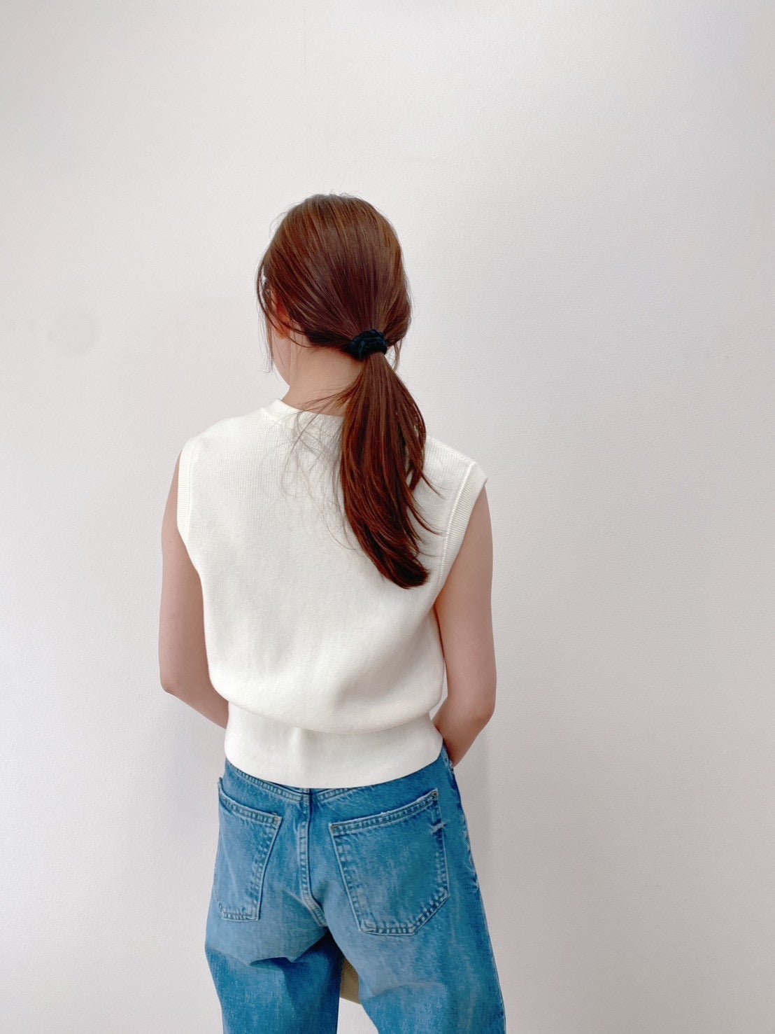 【New Arrival】スパンコールフラワーニットジレ