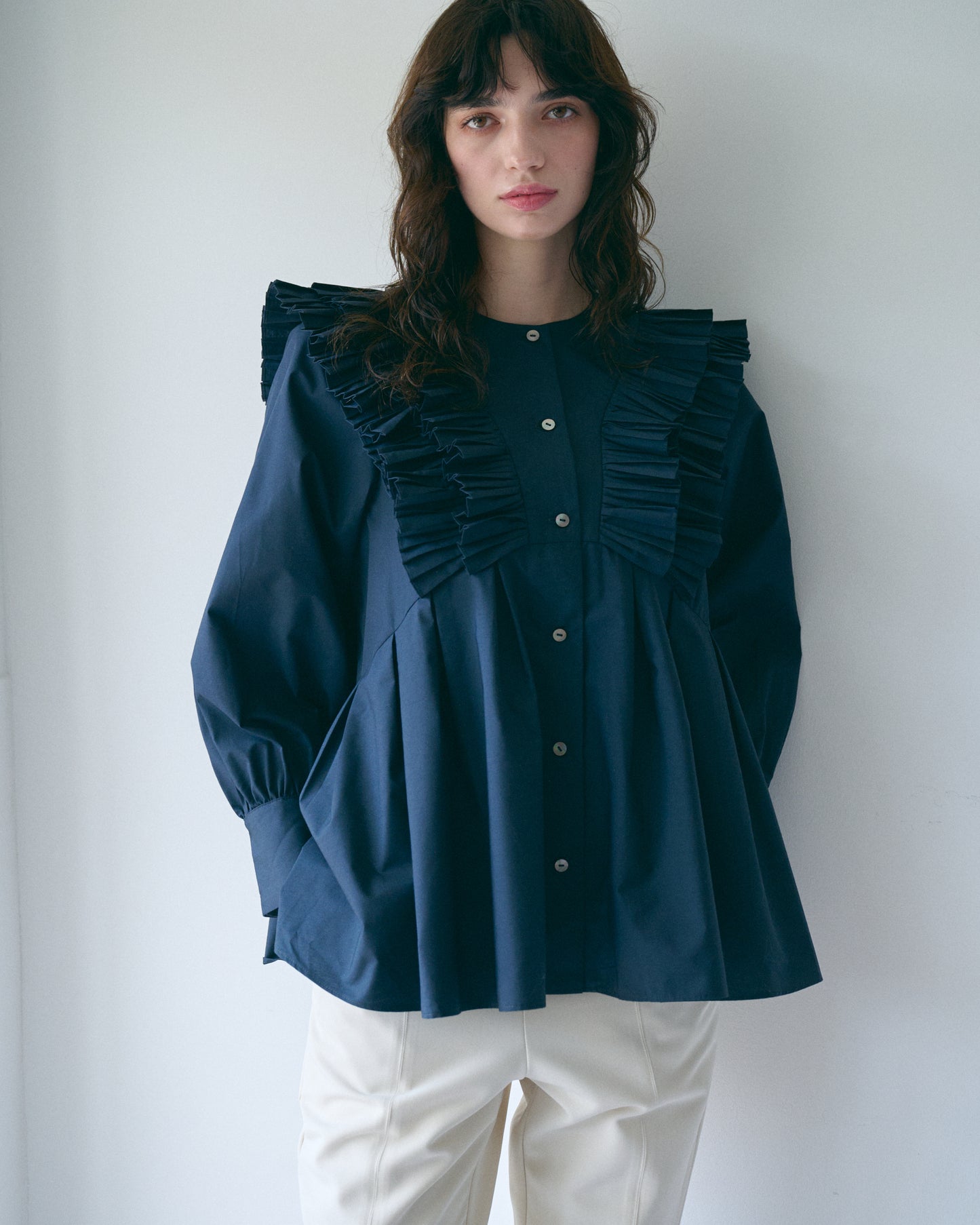 【New Arrival】プリーツフリルブラウス