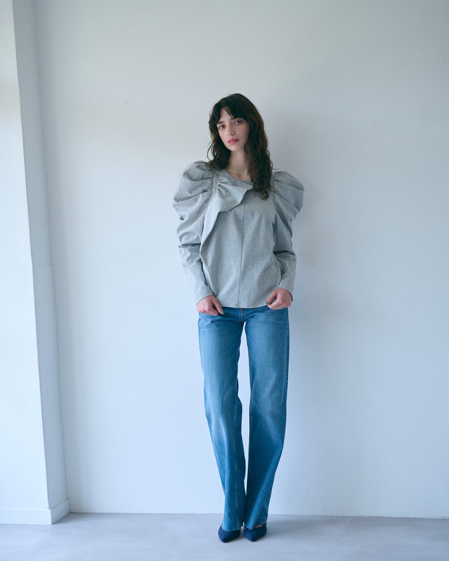 【New Arrival】リボンショルダートップス