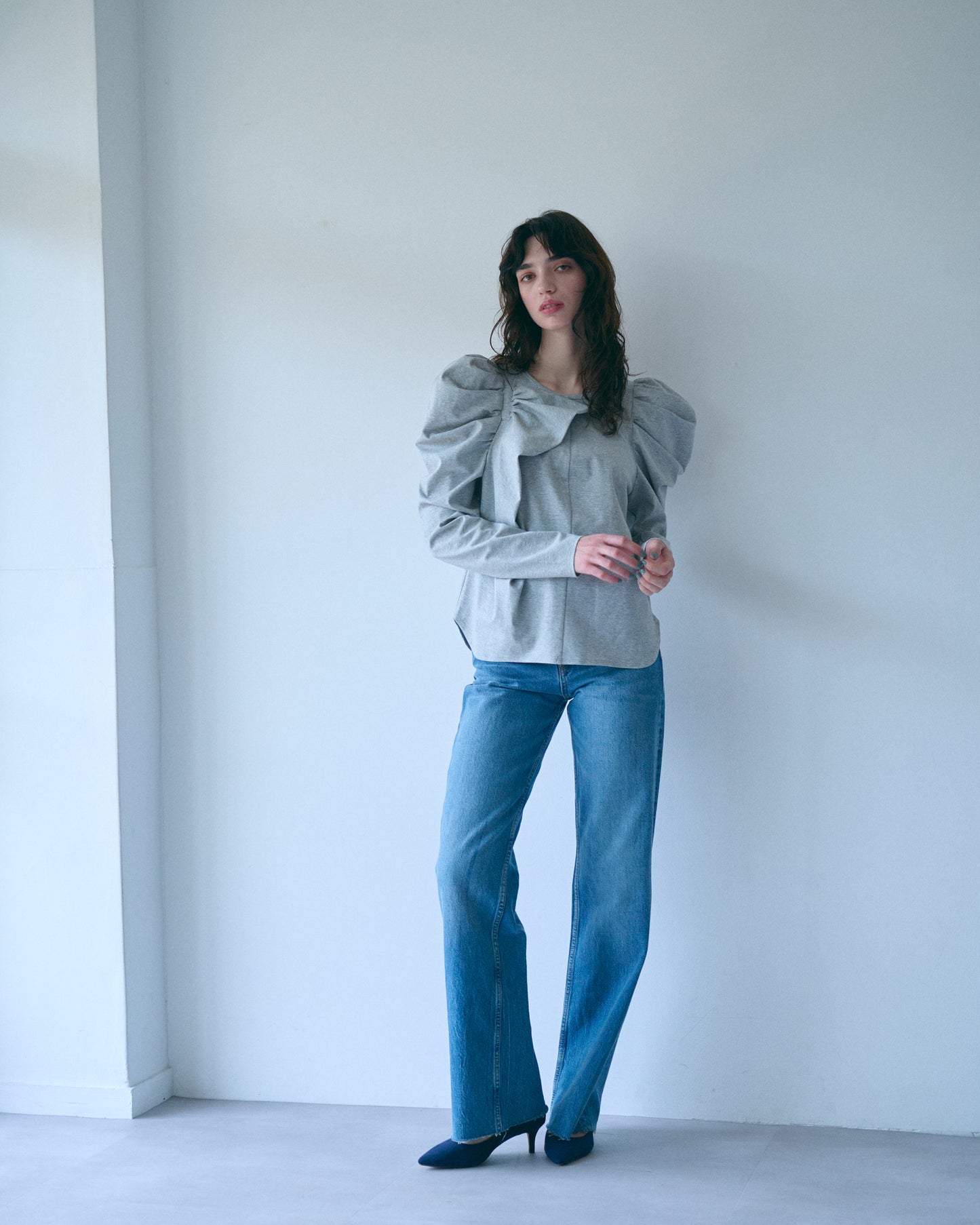 【New Arrival】リボンショルダートップス