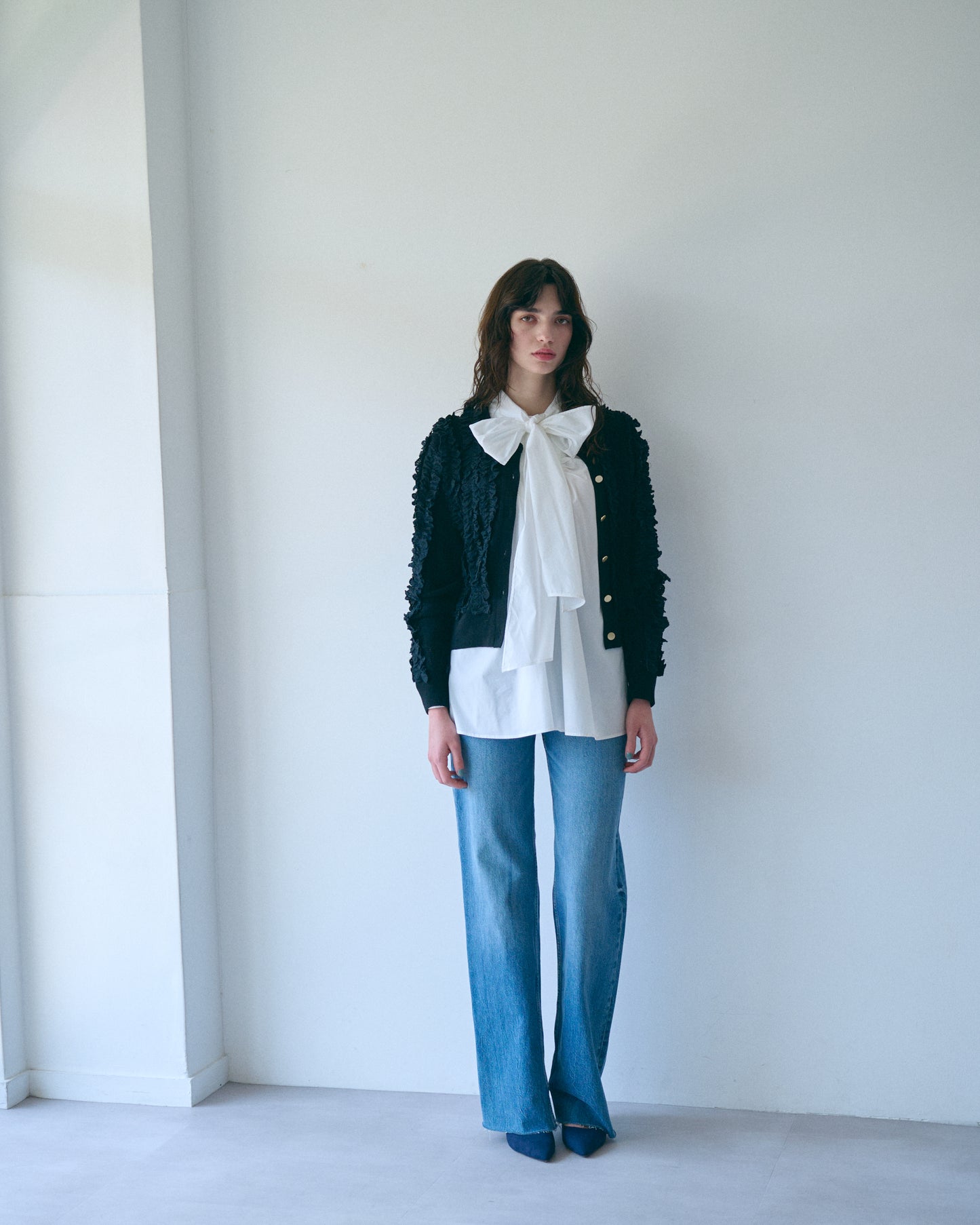 【PRE-ORDER】レースフリルカーデ