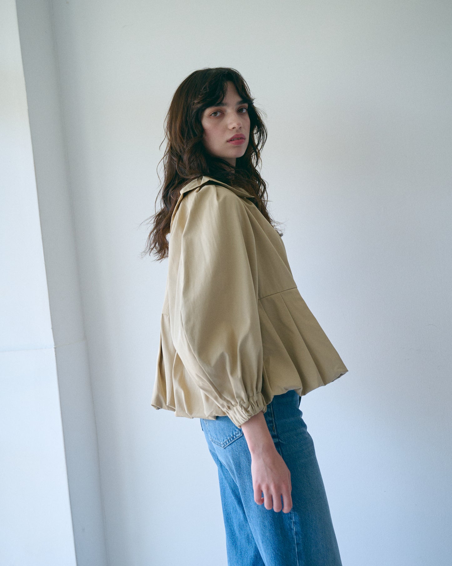 【New Arrival】バルーンカラー2WAYブラウス