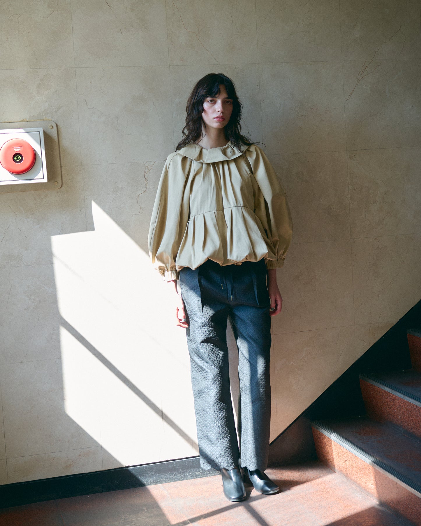【New Arrival】バルーンカラー2WAYブラウス