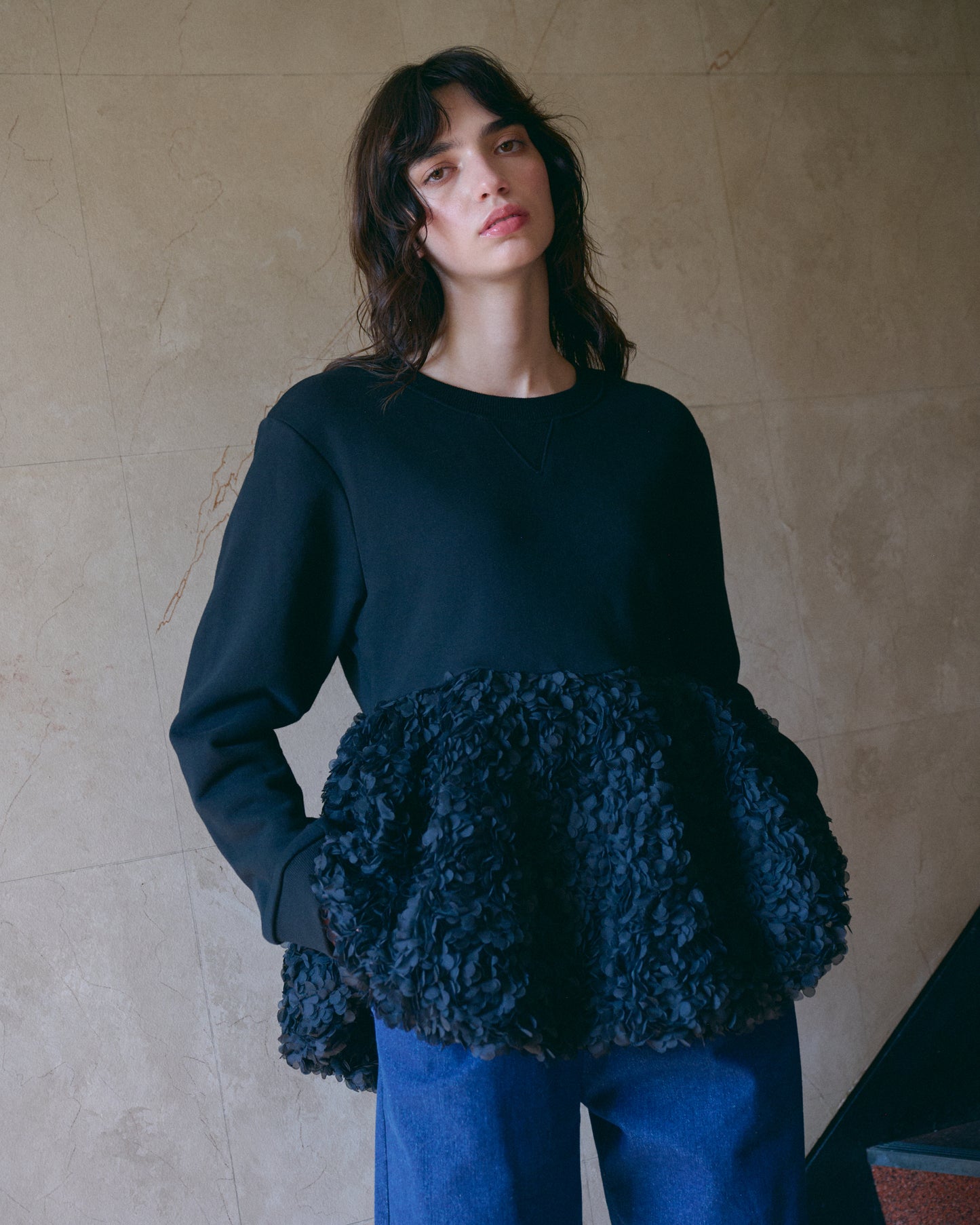 【New Arrival】ボリュームフリルスウェットトップス