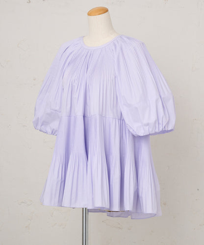 バルーンスリーブプリーツチュニックBL
