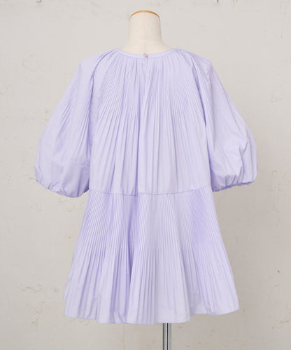 バルーンスリーブプリーツチュニックBL