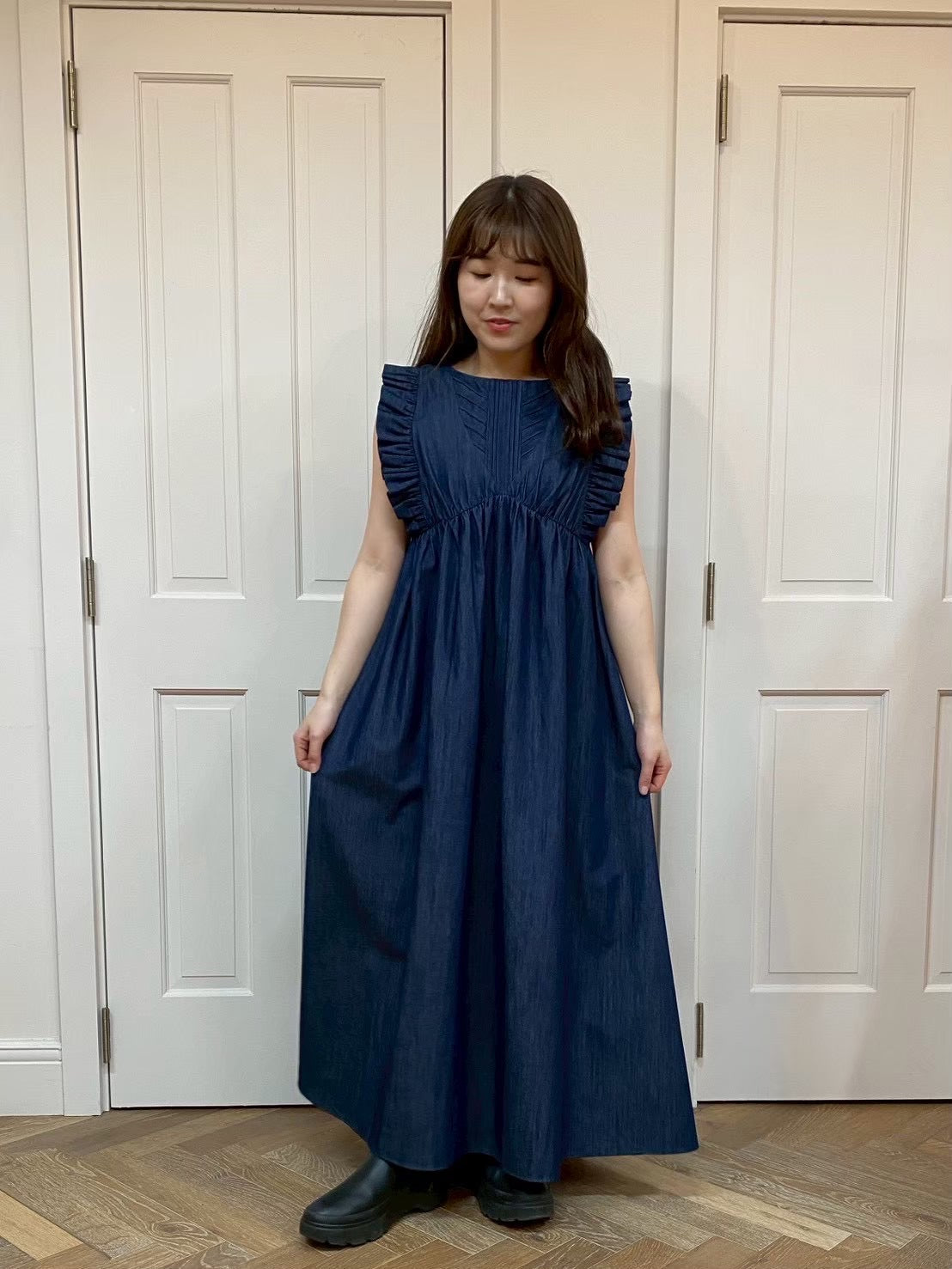 【New Arrival】ピンタックフリルワンピース