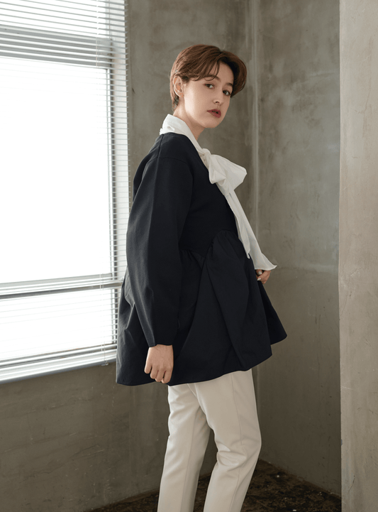 スカラフォルムペプラムドッキングカーデ