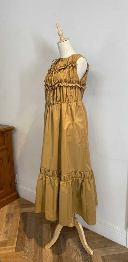 【New Arrival】シャーリングフリルロングワンピース