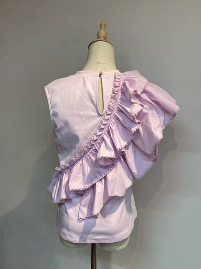 【New Arrival】ラウンドフリルアシメカットトップス