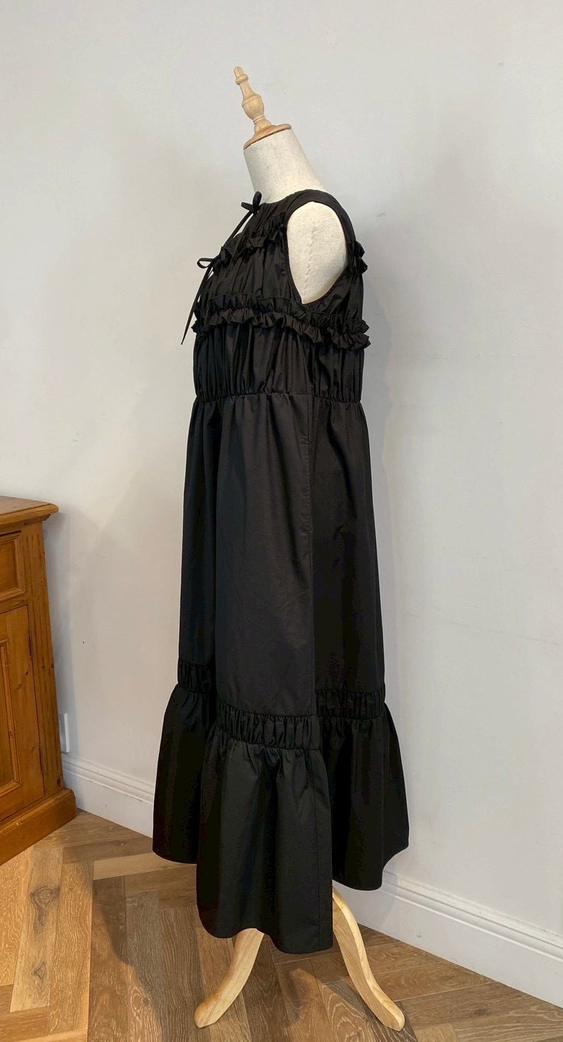 【New Arrival】シャーリングフリルロングワンピース