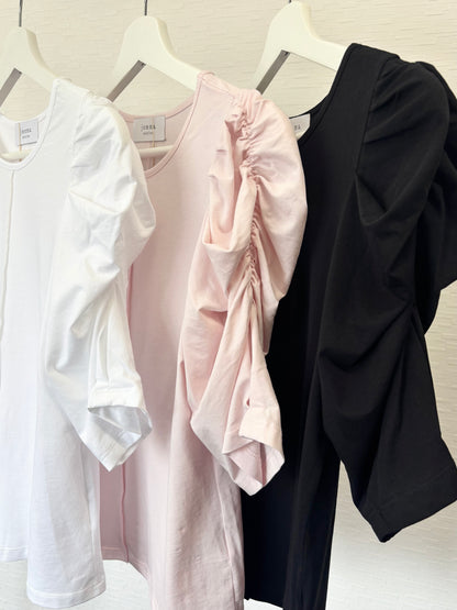【New Arrival】シャーリングパフスリカットトップス