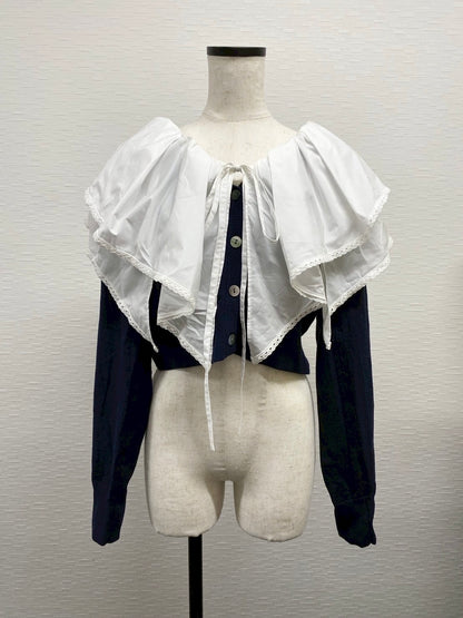 【PRE-ORDER】ランダムフリルカラーニットカーデ