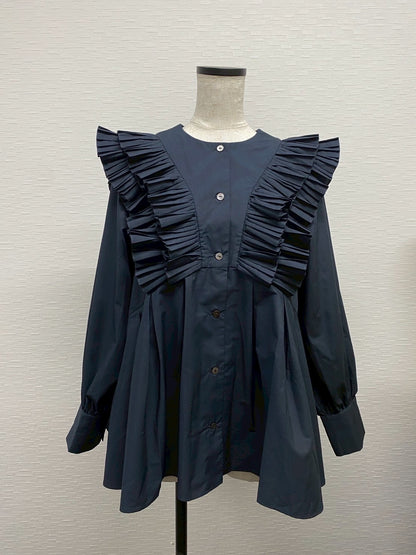 【New Arrival】プリーツフリルブラウス