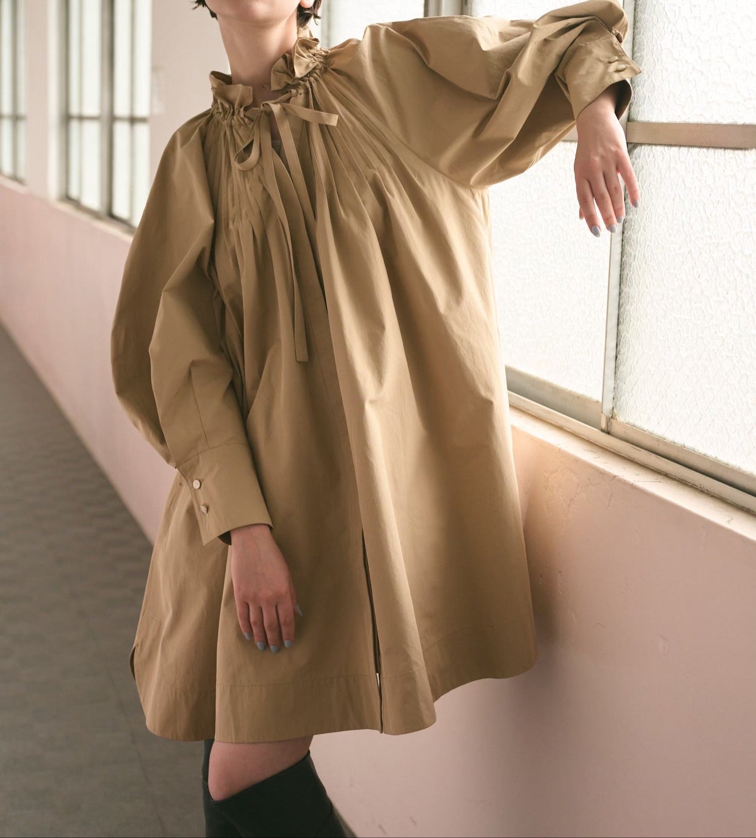 jemma atelier ゴアードフレアーチュニック トップス