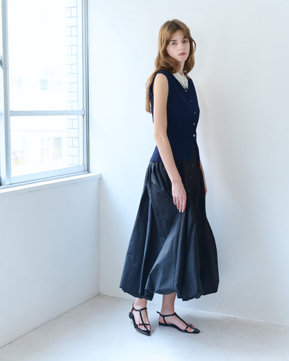 【New Arrival】コードエンブロイダリーカラーニットトップス
