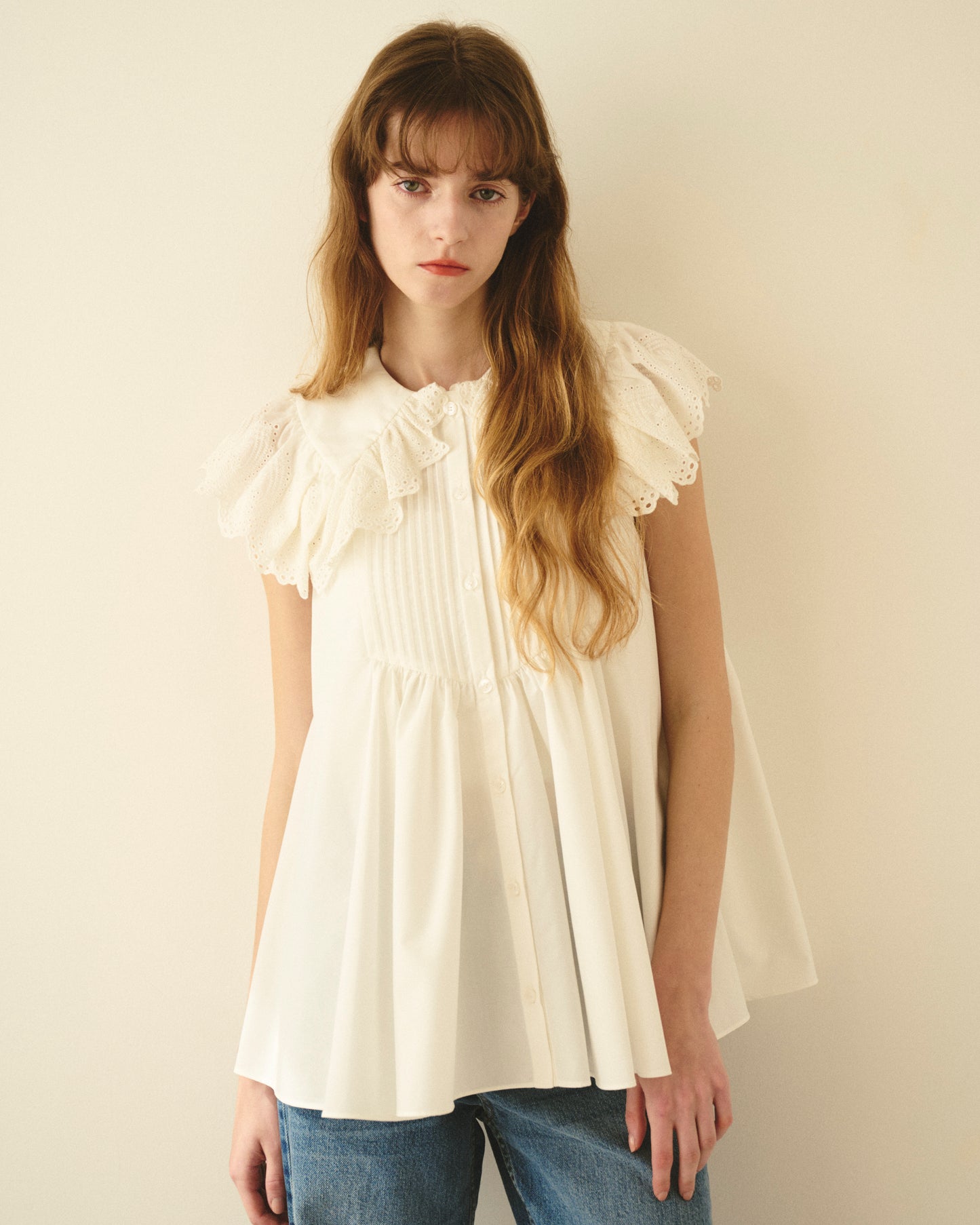 【New Arrival】レースカラーブラウス