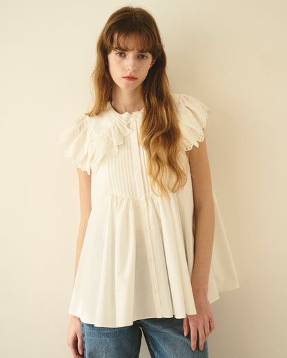 【New Arrival】レースカラーブラウス