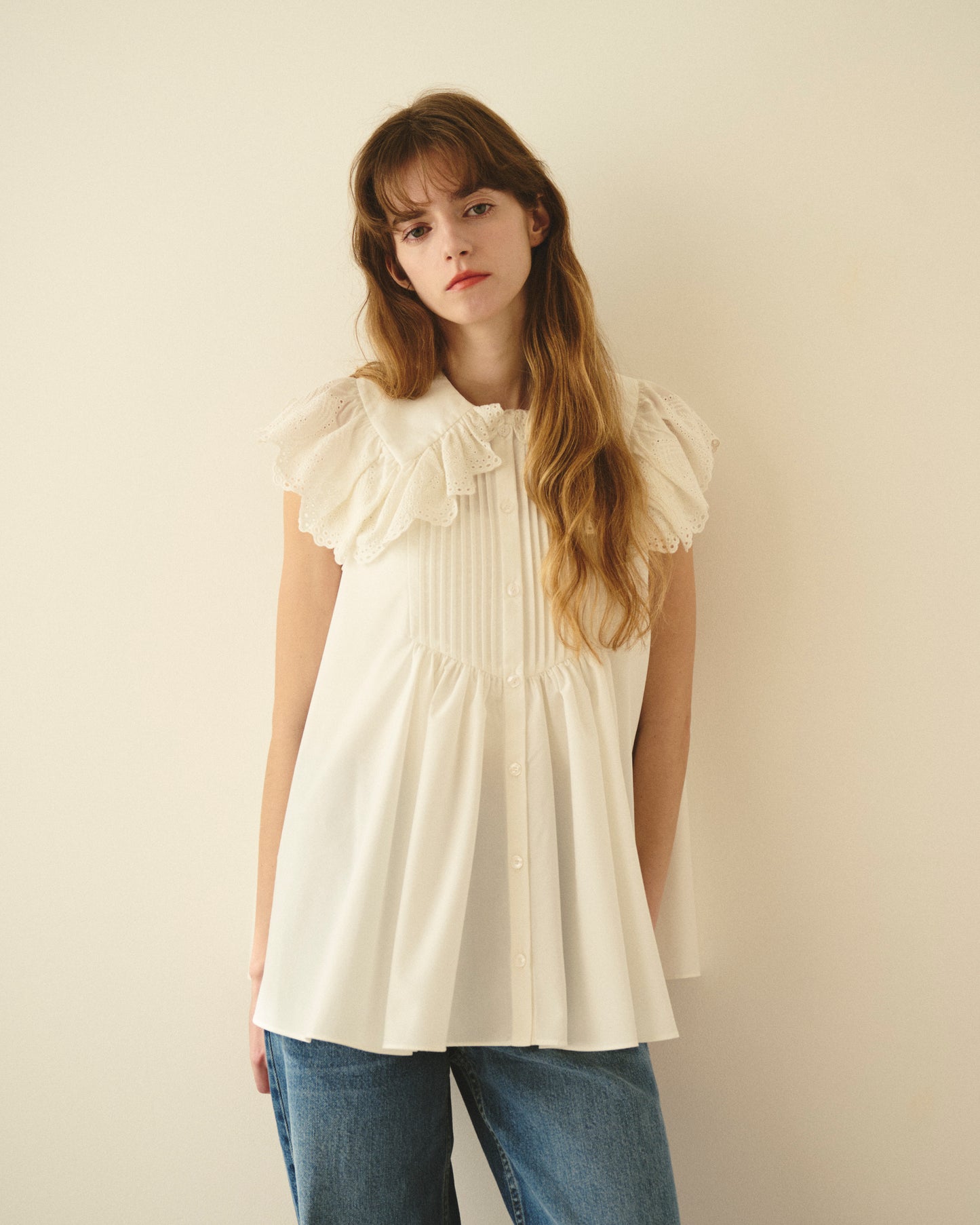 【New Arrival】レースカラーブラウス