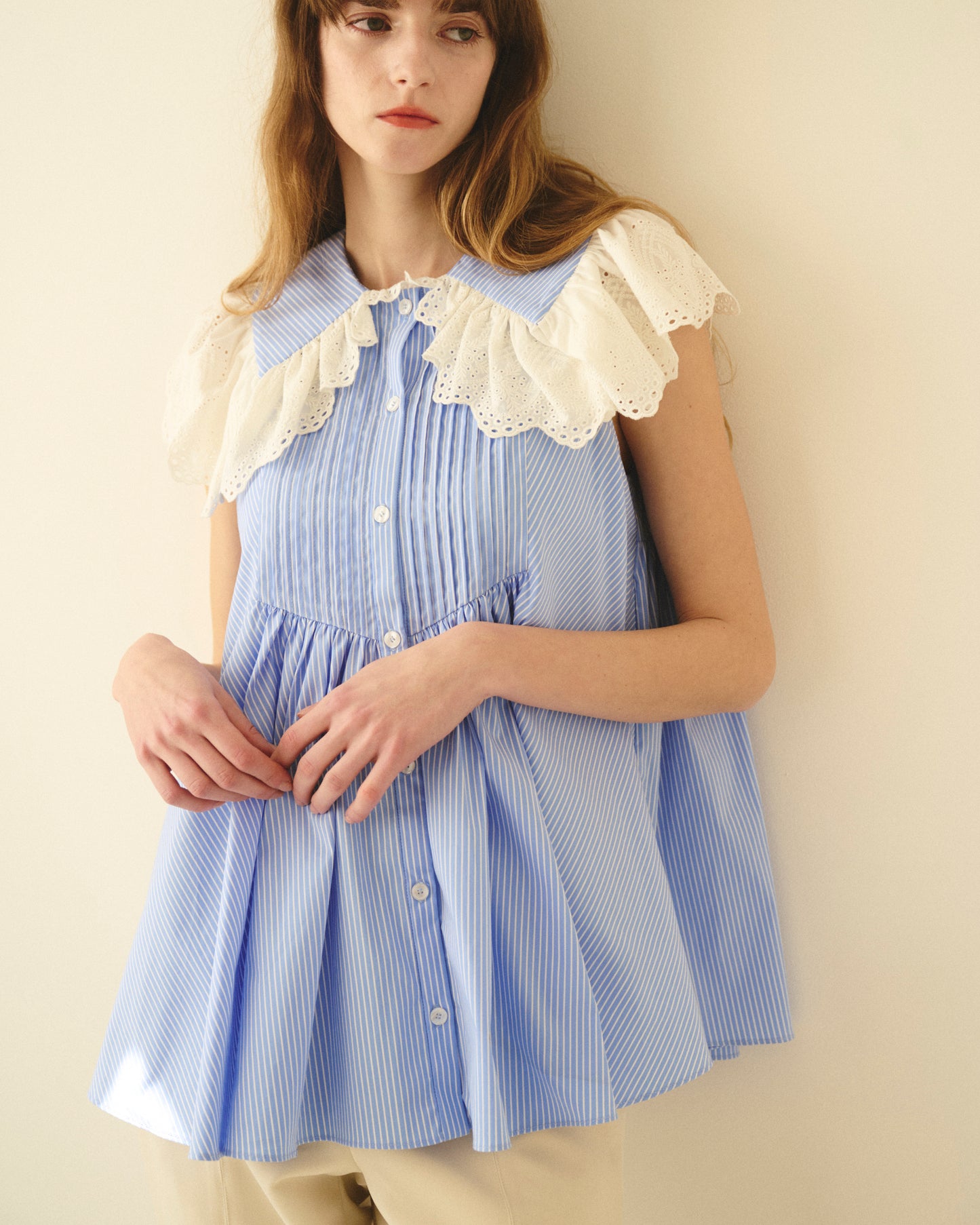 【New Arrival】レースカラーブラウス