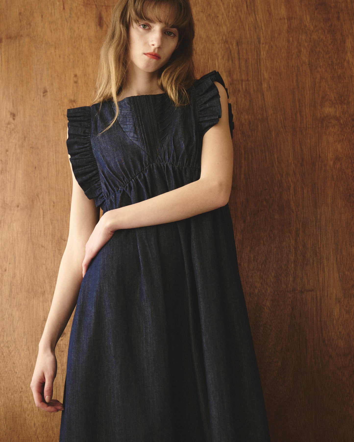 【New Arrival】ピンタックフリルワンピース