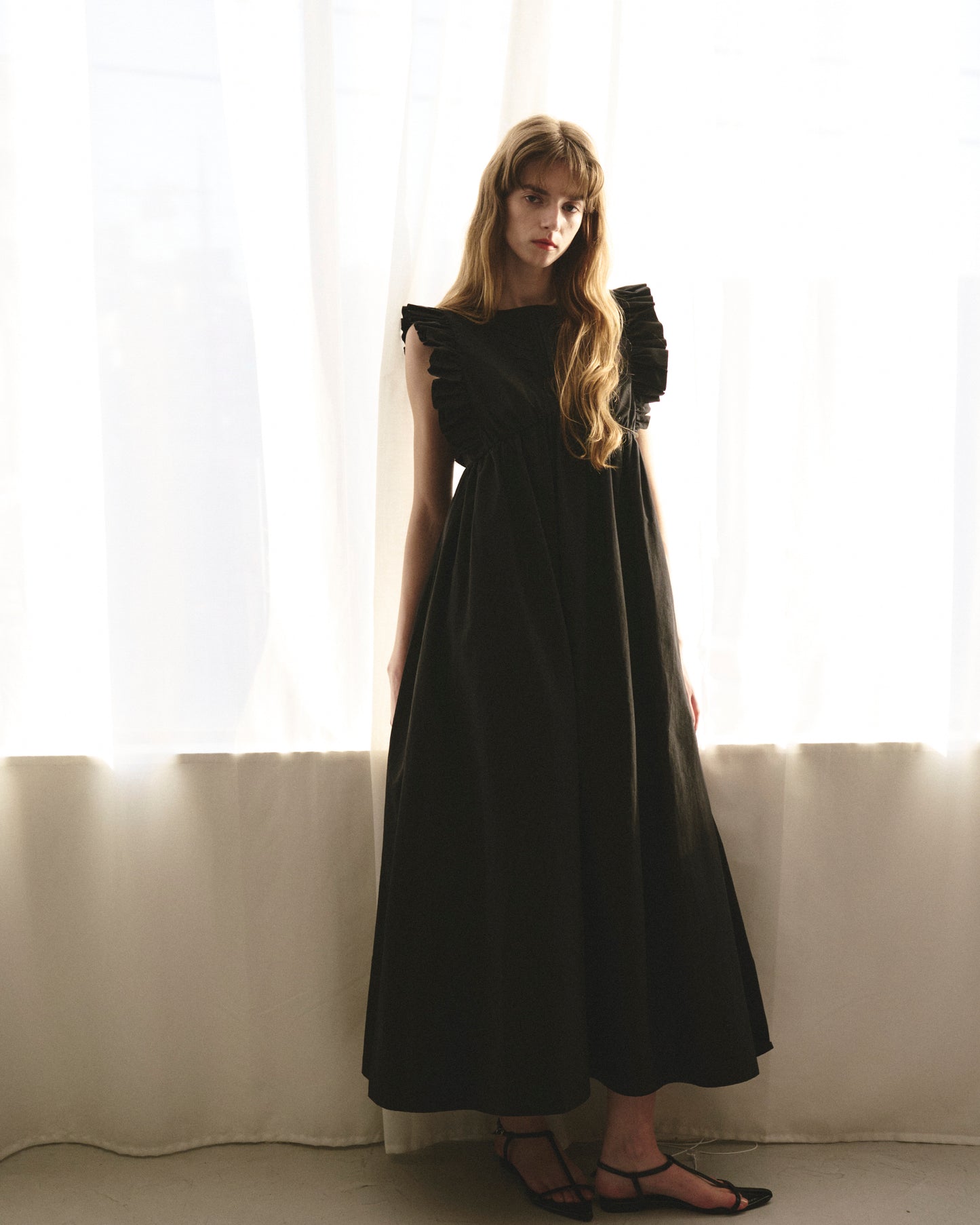 【New Arrival】ピンタックフリルワンピース