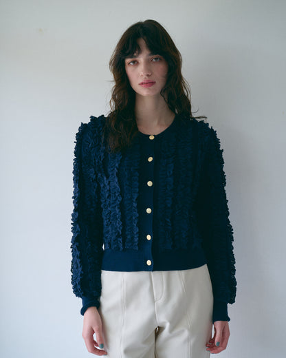 【PRE-ORDER】レースフリルカーデ