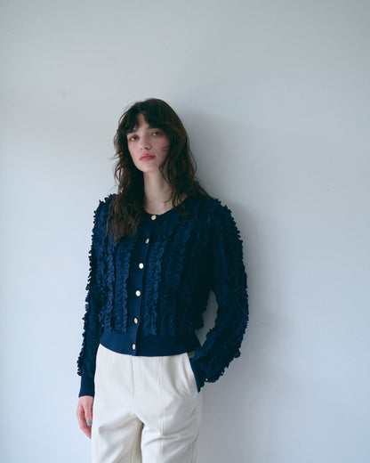 【PRE-ORDER】レースフリルカーデ