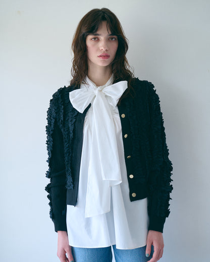 【PRE-ORDER】レースフリルカーデ