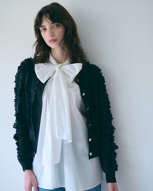 【PRE-ORDER】レースフリルカーデ