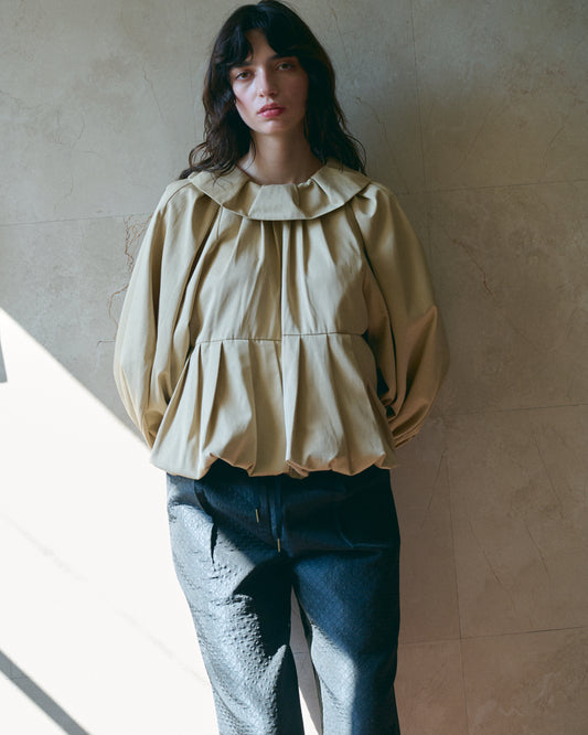【New Arrival】バルーンカラー2WAYブラウス