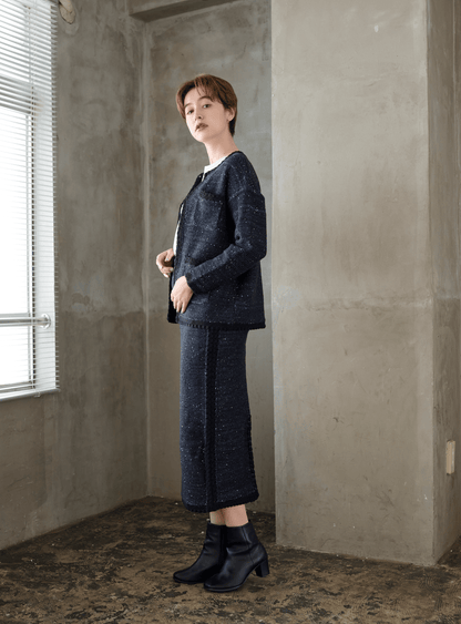 スパンコールツイードライクカーディガン