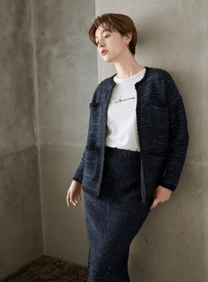 スパンコールツイードライクカーディガン