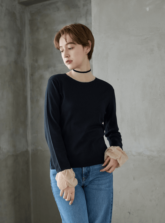 ホイップスリーブニットTOPS