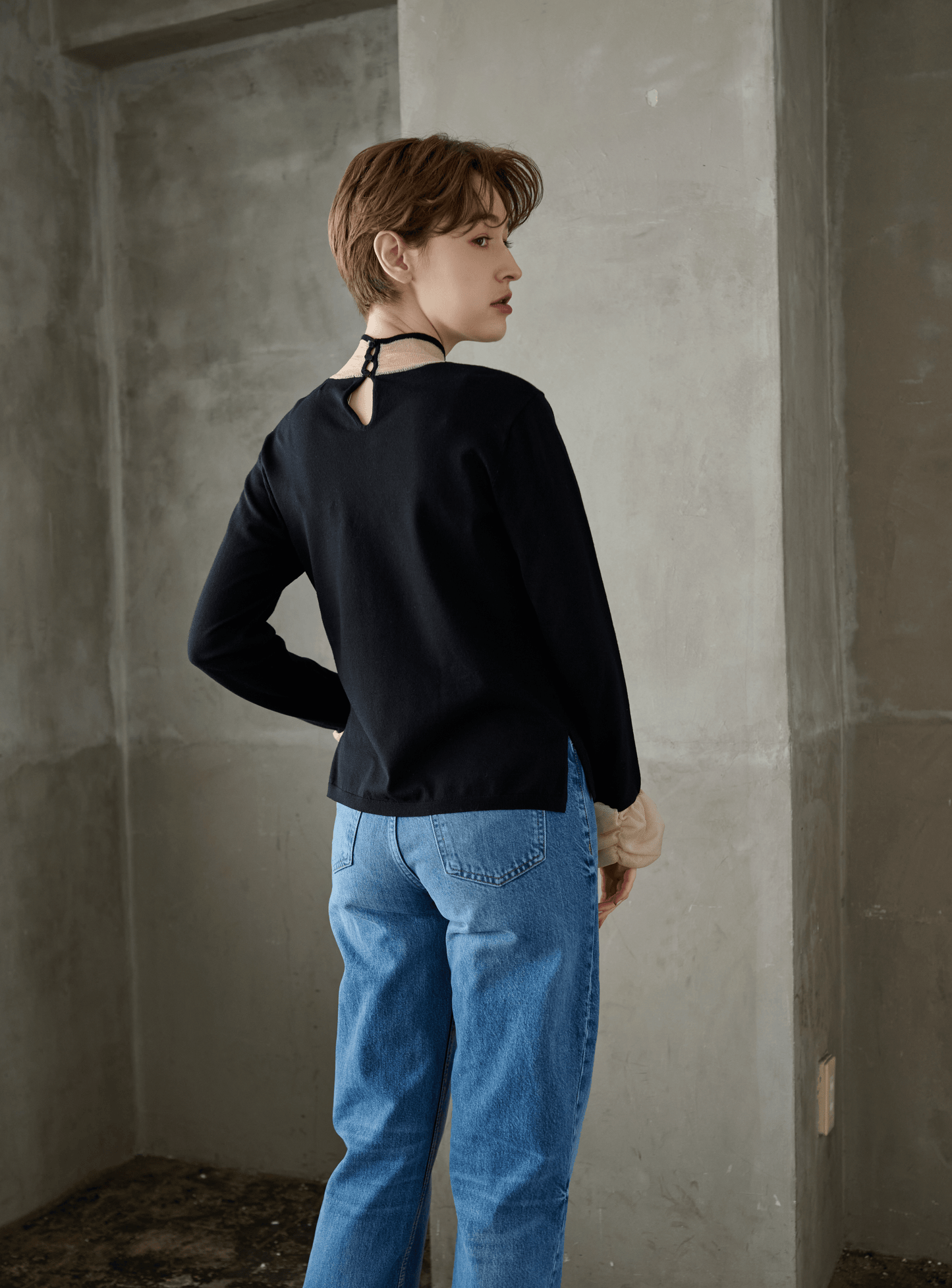 ホイップスリーブニットTOPS